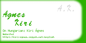 agnes kiri business card